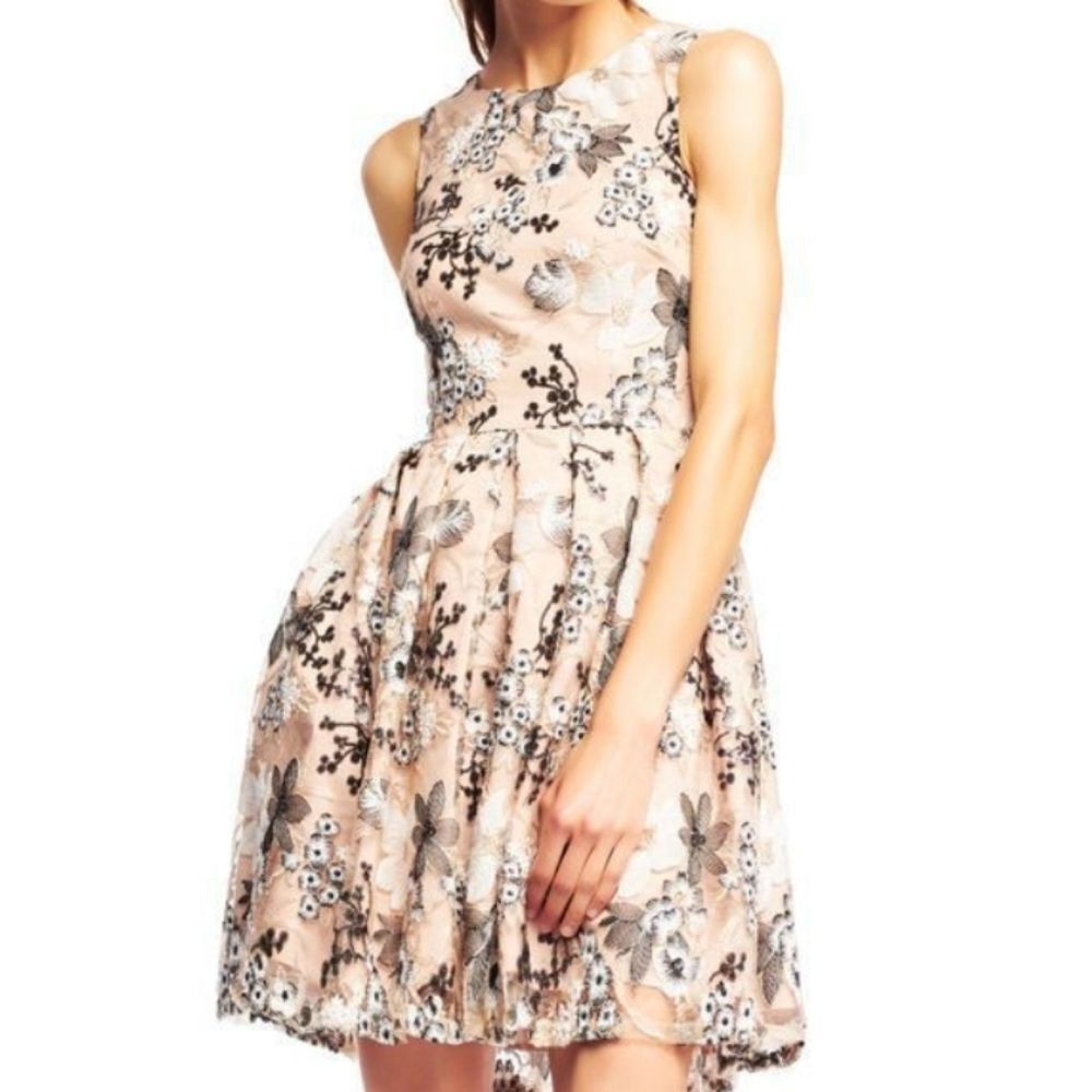 NWT AIDAN MATTOX NUDE COCKTAIL DRESS